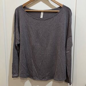 Cozy Gray Long Sleeve Women's Top - made in Canada cotton / modal blend